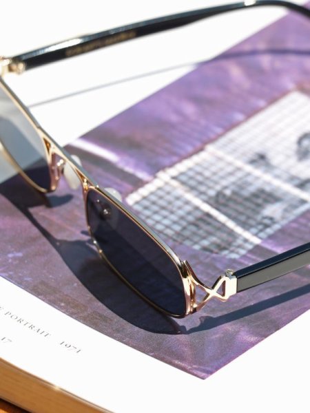 画像7: 【50%OFF】［FOR ART'S SAKE］DYNASTY / レクタングルメタルフレームサングラス [Black] (7)