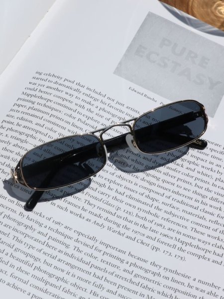 画像5: 【50%OFF】［FOR ART'S SAKE］DYNASTY / レクタングルメタルフレームサングラス [Black] (5)
