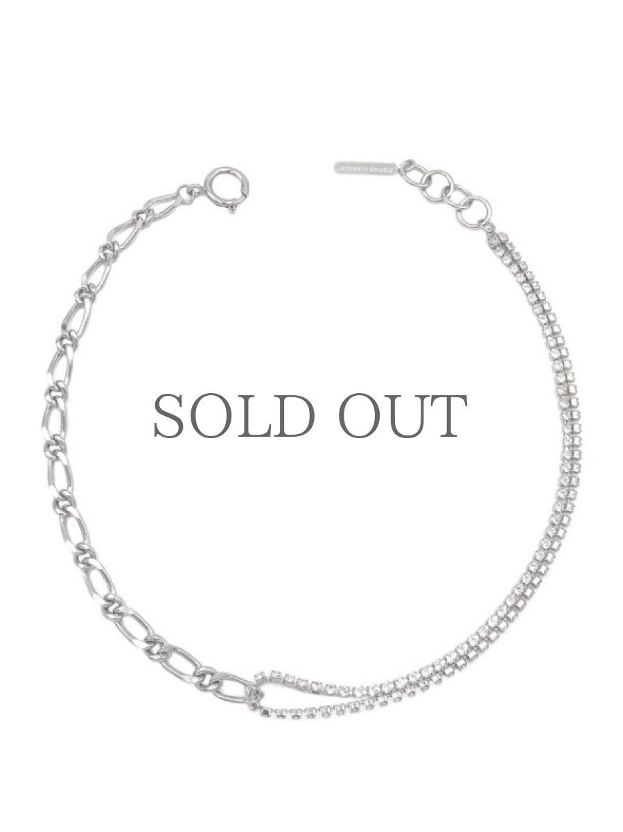 画像1: 【JUSTINE CLENQUET】ROXY CHOKER スワロフスキーチェーンミックスチョーカー［SILVER］ (1)