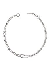 画像1: 【JUSTINE CLENQUET】ROXY CHOKER スワロフスキーチェーンミックスチョーカー［SILVER］ (1)