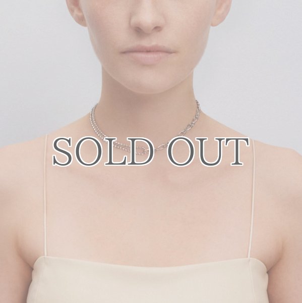 画像2: 【JUSTINE CLENQUET】ROXY CHOKER スワロフスキーチェーンミックスチョーカー［SILVER］ (2)