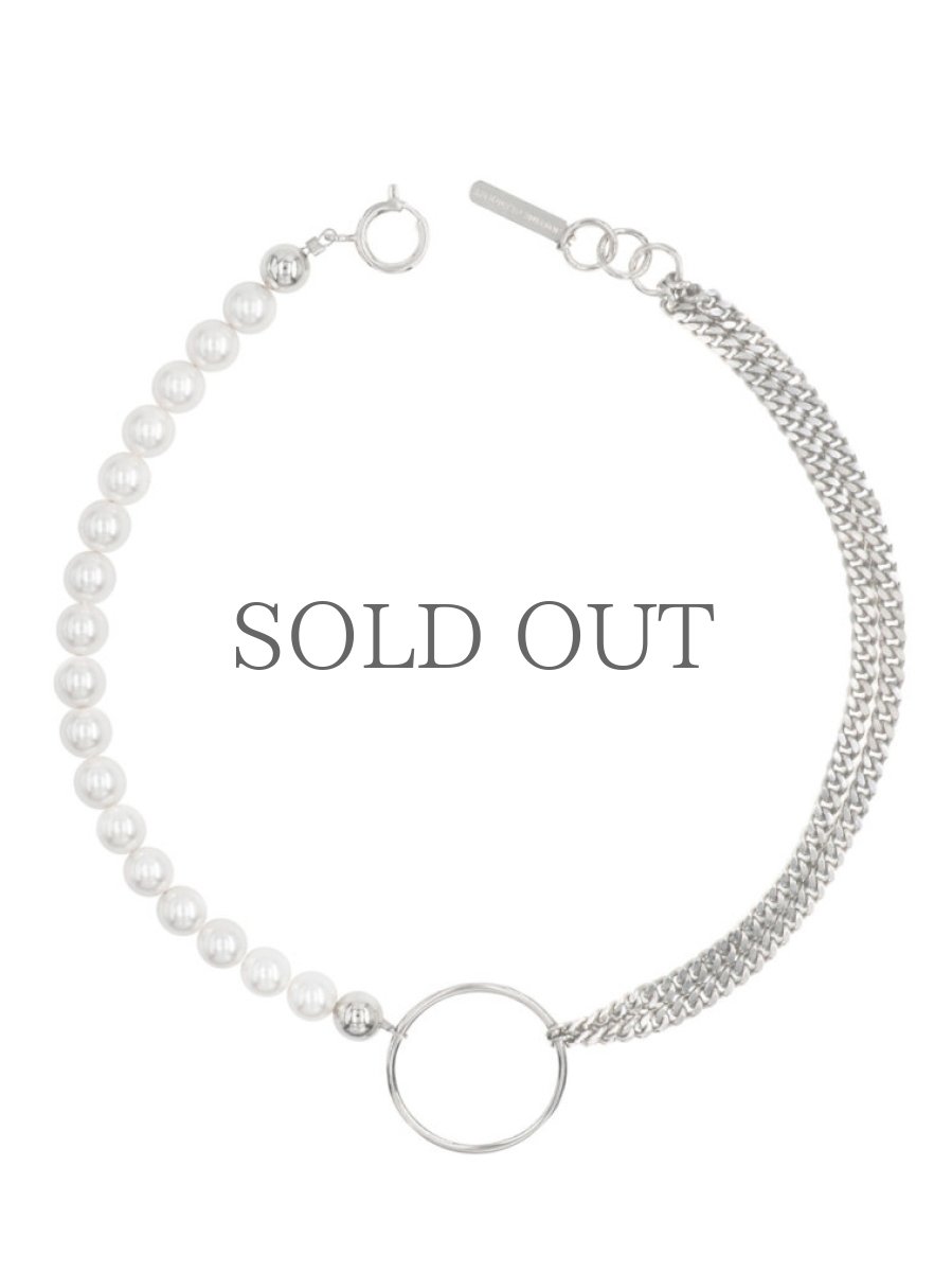画像1: 【JUSTINE CLENQUET】Chloe Choker  スワロフスキーパール x チェーンチョーカー (1)