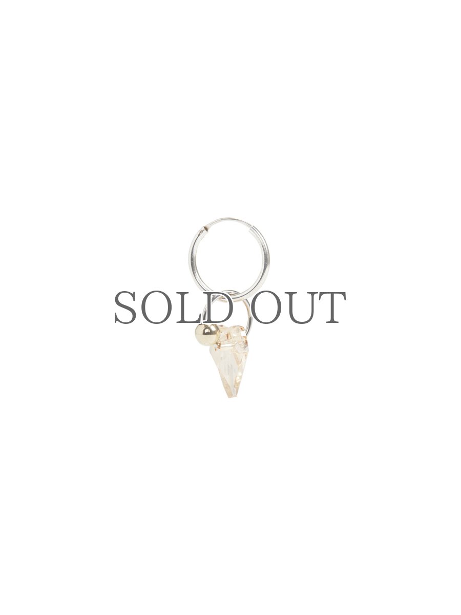 画像1: 【JUSTINE CLENQUET】MADISON EARRING /ハートチャーム付きシングルミニフープピアス［SILVER］ (1)