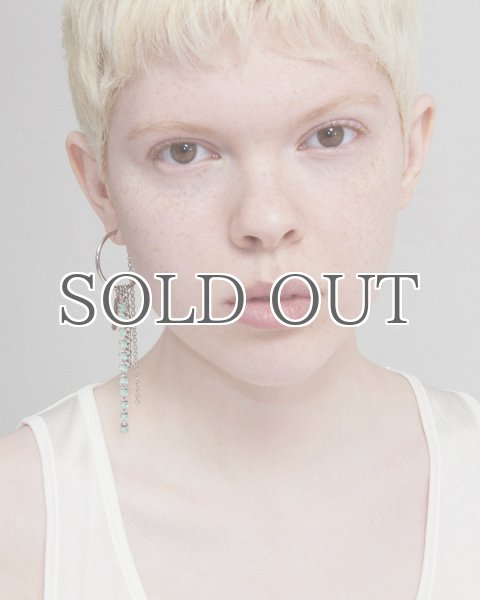 画像2: 【JUSTINE CLENQUET】LIV EARRING／フープ x チェーン シングルピアス［SILVER］ (2)