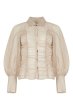 画像2: 【50%OFF】［GHOSPELL］Shallow Ruched Shirt／シャーリングシアーブラウス - Hazelnut  (2)