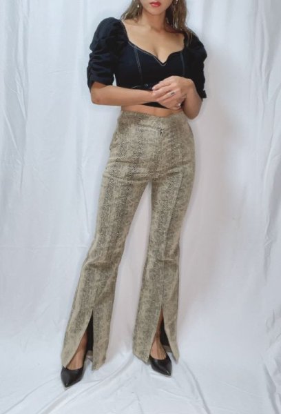 画像11: 【50%OFF】［GHOSPELL］RAYNE SPLIT HEM TROUSERS パイソン柄スリット入りトラウザーパンツ -BEIGE (11)