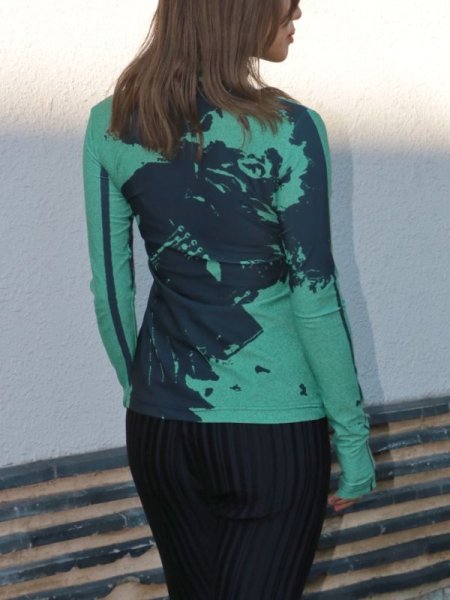 画像8: 50%OFF【RED SEPTEMBER】FORM-FITTING LONG SLEEVE TOP／ハイネックプリントロングスリーブトップ［GREEN x BLACK］ (8)