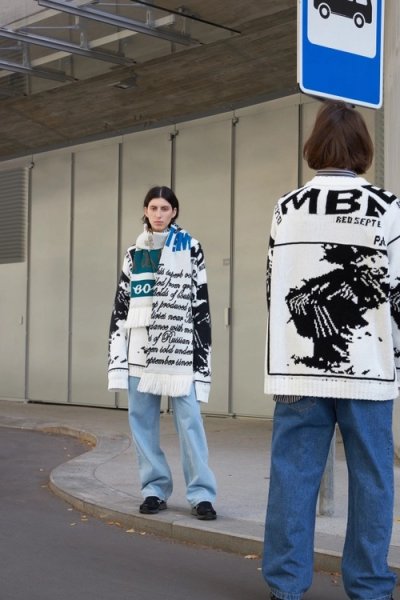 画像6: 50%OFF【RED SEPTEMBER】JACGUARD SCARF WITH FRINGED END／フリンジエンドニットスカーフ［MULTI］ (6)