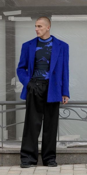 画像12: 50%OFF【RED SEPTEMBER】FORM-FITTING LONG SLEEVE TOP／ハイネックプリントロングスリーブトップ［BLUE x BLACK］ (12)