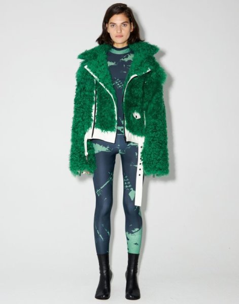 画像14: 50%OFF【RED SEPTEMBER】FORM-FITTING LONG SLEEVE TOP／ハイネックプリントロングスリーブトップ［GREEN x BLACK］ (14)