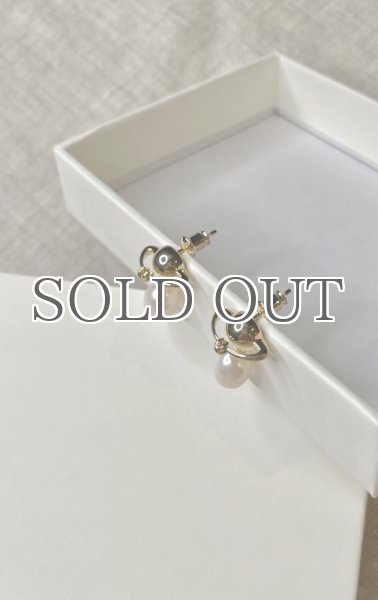 画像6: 【S_S.IL】Fresh Water Pearl Planet Earring ／淡水パールプラネットチャームピアス [Gold] (6)