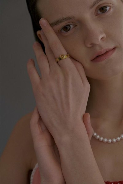 画像4: 【S_S.IL】Solid Hinged Pendant Ring ヒンジペンダントリング - Gold (4)