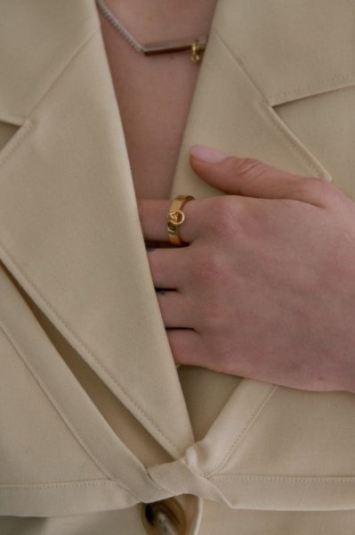 画像3: 【S_S.IL】Solid Hinged Pendant Ring ヒンジペンダントリング - Gold (3)