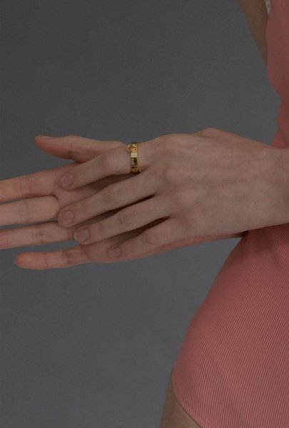 画像7: 【S_S.IL】Solid Hinged Pendant Ring ヒンジペンダントリング - Gold (7)