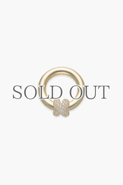 画像2: 【S_S.IL】Small Cubic Hinged Ring／キュービックヒンジピンキーリング [Gold] (2)