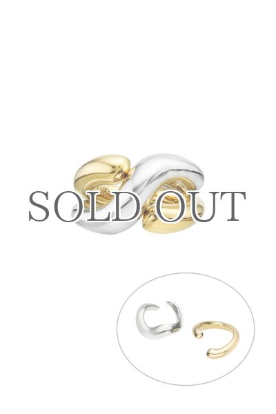 画像2: 【S_S.IL】Twist Bold Ring Set Of Two ／ツイストボールドリングセット [Silver / Gold] (2)
