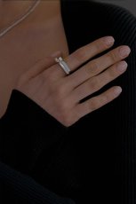 画像7: 【S_S.IL】Solid Marquise Bezel Ring キュービックマーキスチャーム付きベゼルリング - Silver (7)
