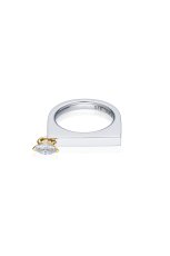 画像1: 【S_S.IL】Solid Marquise Bezel Ring キュービックマーキスチャーム付きベゼルリング - Silver (1)
