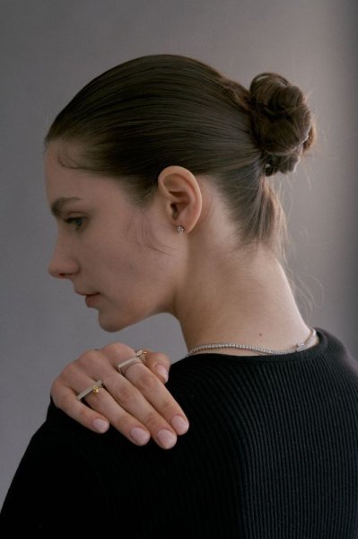 画像4: 【S_S.IL】Solid Marquise Bezel Ring キュービックマーキスチャーム付きベゼルリング - Silver (4)