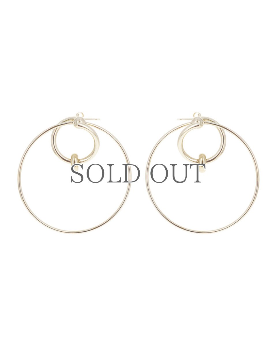 画像1: 【JUSTINE CLENQUET】EVA EARRINGS／ダブルフープピアス [GOLD] (1)