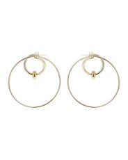画像1: 【JUSTINE CLENQUET】EVA EARRINGS／ダブルフープピアス [GOLD] (1)