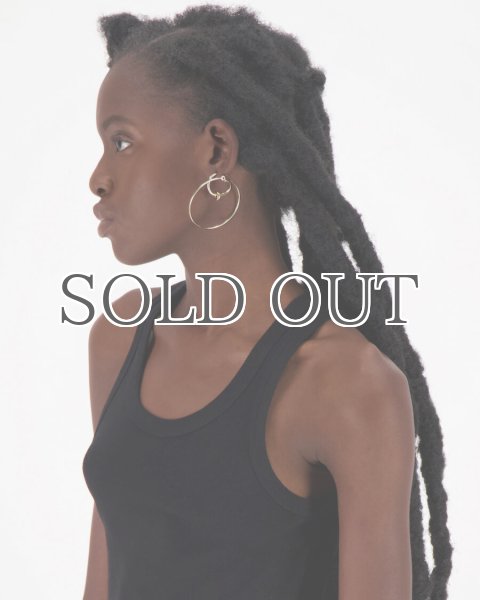 画像2: 【JUSTINE CLENQUET】EVA EARRINGS／ダブルフープピアス [GOLD] (2)