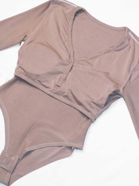 画像4: 【determ;】COLLAGEN  BUTTON UP BODYSUIT with CUPS [LATTE] (4)