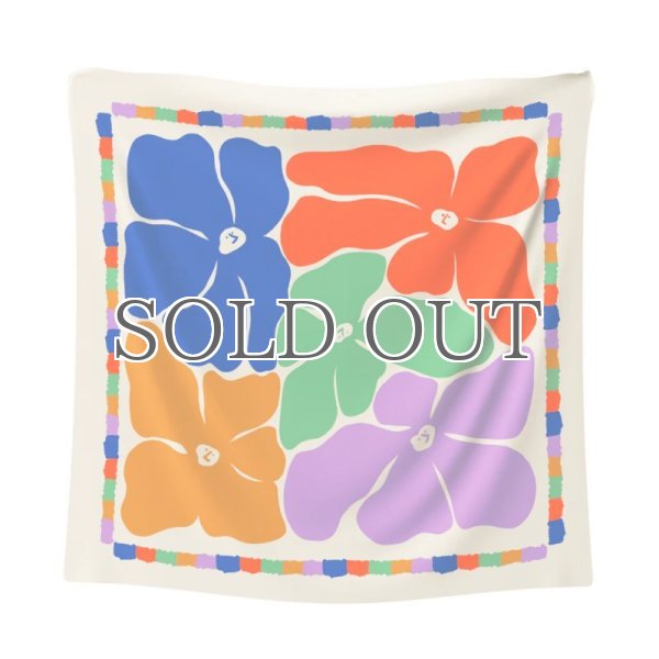 画像1: ARDE - ARTY FLOWERS scarf (70 x 70cm) (1)