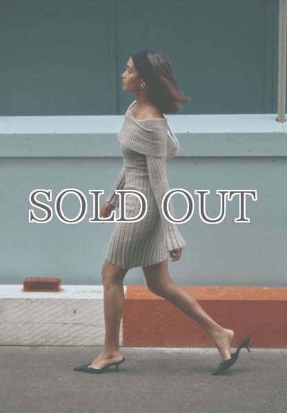 画像8: HOUSE OF SUNNY - Chunky Rib Dress オフショルダーリブニットドレス - Grey (8)