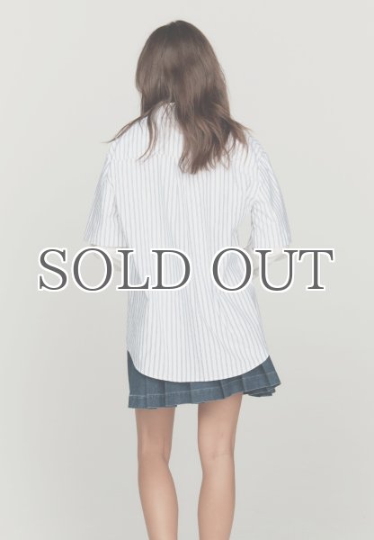 画像4: HOUSE OF SUNNY - Double Layered Button Down ダブルスリーブストライプシャツ - Off White (4)