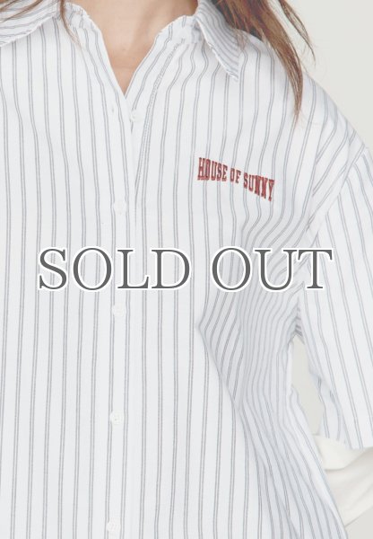 画像5: HOUSE OF SUNNY - Double Layered Button Down ダブルスリーブストライプシャツ - Off White (5)