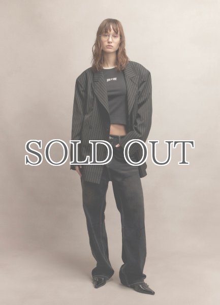 画像10: HOUSE OF SUNNY - 13OZ  Unisex Carpenter Straight Leg Denim ホワイトステッチ ストレートレッグデニム - Jet Black (10)