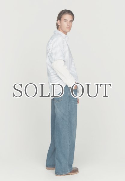 画像11: HOUSE OF SUNNY - Double Layered Button Down ダブルスリーブストライプシャツ - Off White (11)