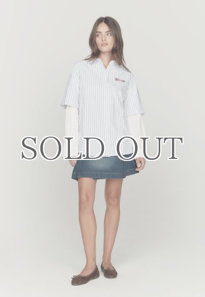 画像3: HOUSE OF SUNNY - Double Layered Button Down ダブルスリーブストライプシャツ - Off White (3)