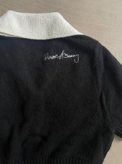 画像11: ［HOUSE OF SUNNY］Contrast Peggy Top ショートスリーブニットカーディガン - Black/White (11)