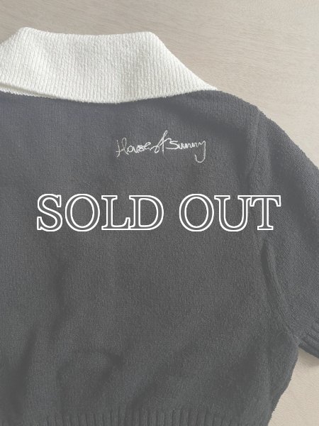 画像11: ［HOUSE OF SUNNY］Contrast Peggy Top ショートスリーブニットカーディガン - Black/White (11)