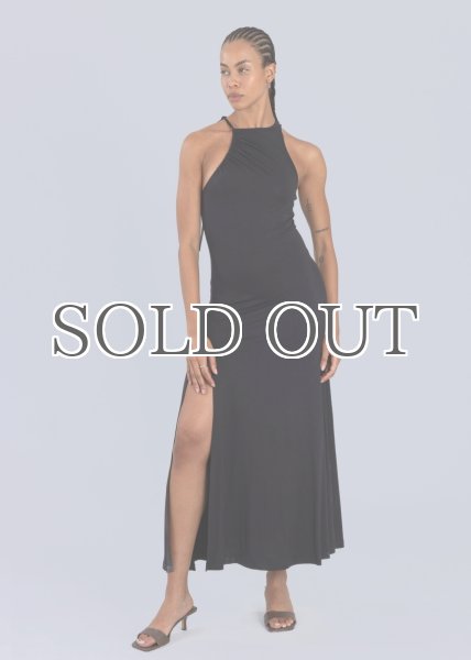 画像6: ESTHE - Asymmetric Neckline Maxi Dress アシンメトリーネックラインドレス- Black (6)