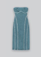 画像2: ESTHE - Denim Corset Dress  デニムコルセットチューブドレス - Blue Denim (2)