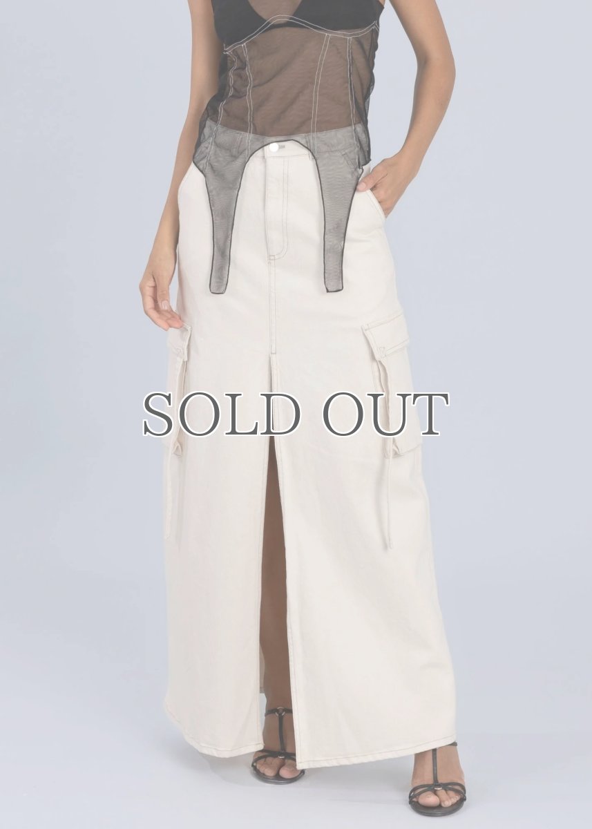 画像1: ESTHE - Denim Cargo Maxi Skirt  カーゴデニムロングスカート - Off White (1)