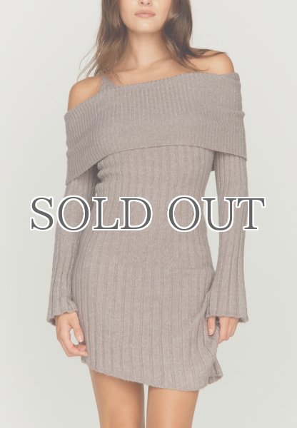 画像4: HOUSE OF SUNNY - Chunky Rib Dress オフショルダーリブニットドレス - Grey (4)