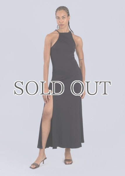 画像11: ESTHE - Asymmetric Neckline Maxi Dress アシンメトリーネックラインドレス- Black (11)
