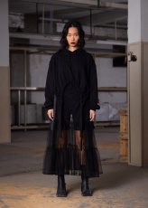 画像7: ESTHE - Tiered Tulle Cut-Out Maxi Dress チュールロングドレス - Black (7)