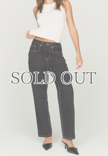 画像3: HOUSE OF SUNNY - 13OZ  Unisex Carpenter Straight Leg Denim ホワイトステッチ ストレートレッグデニム - Jet Black (3)