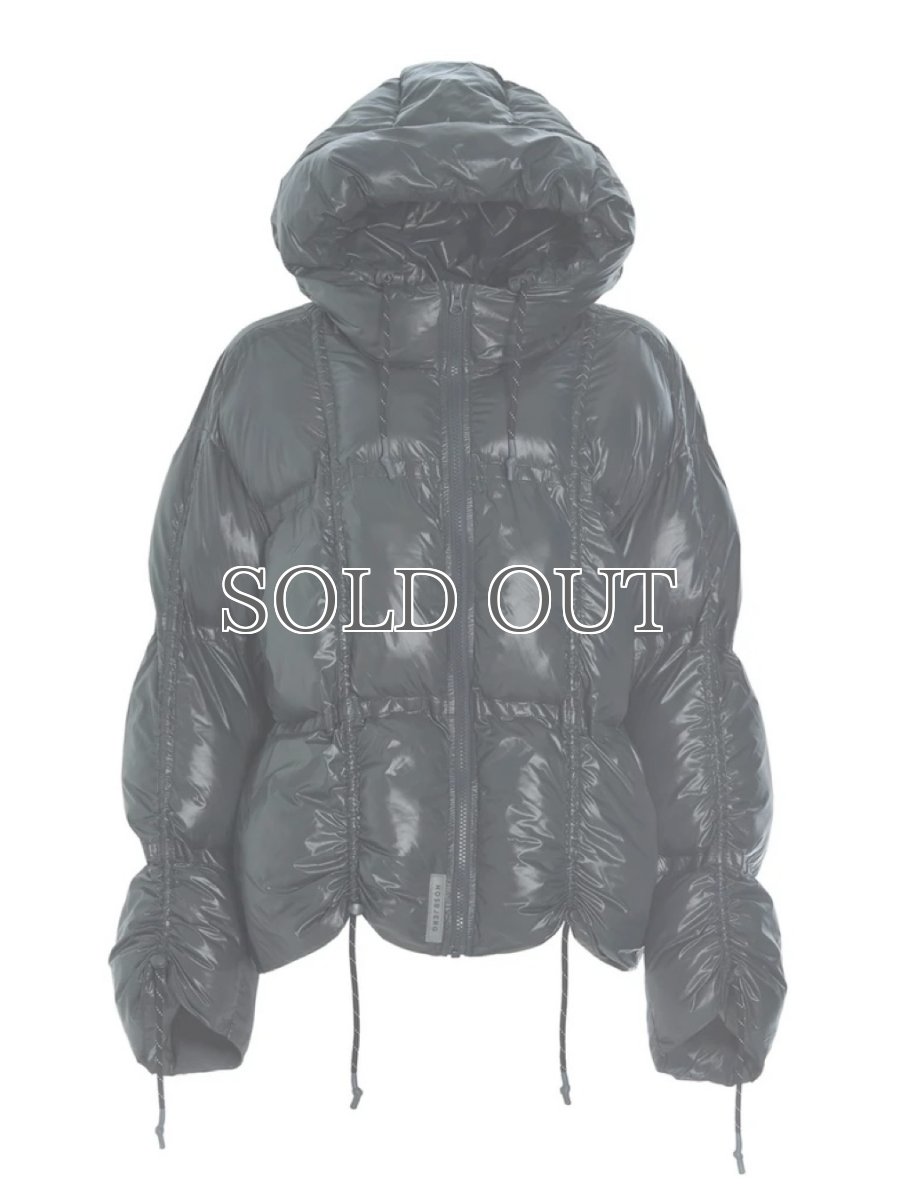 画像1: HOSBJERG - Paris Puffer ドローストリングパファージャケット - Dark Grey (1)