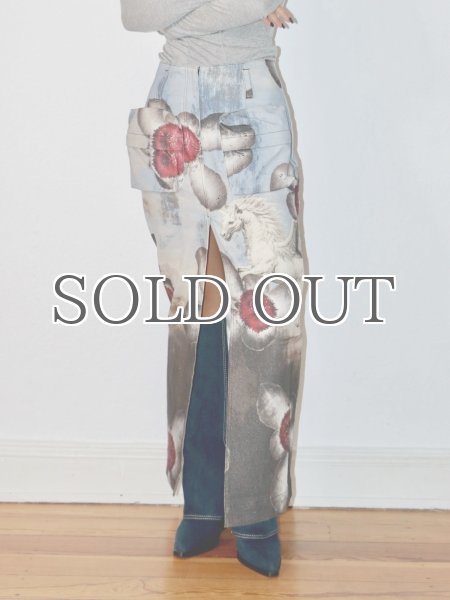 画像3: DHRUV KAPOOR - Engineered Unicorn Cargo Denim Skirt ユニーコーンカーゴデニムスカート (3)