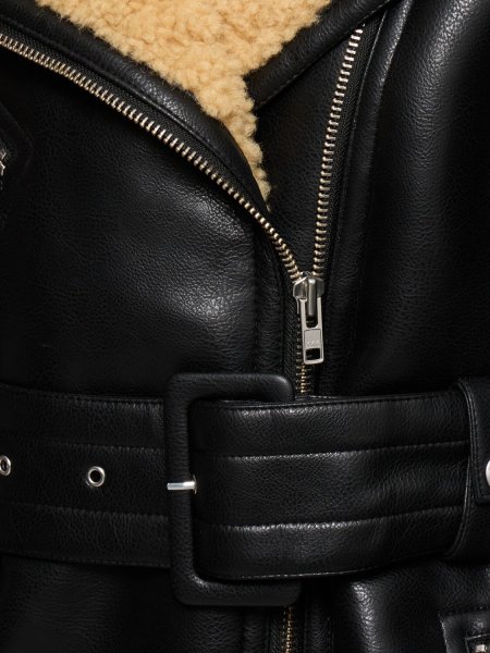 画像8: STAND STUDIO - Wilma Jacket フェイクレザージャケット- Black/Light Caramel (8)