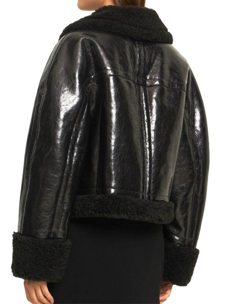 画像17: ［STAND STUDIO］Aby Grossy Faux Shearling Jacket グロッシーシアリングジャケット - Black (17)