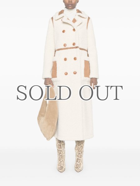 画像2: STAND STUDIO - Bibi Coat  テディボアロングコート - Off White / Camel (2)