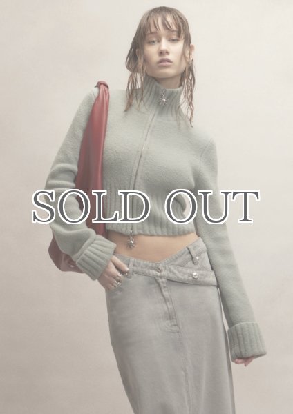 画像16: ［HOUSE OF SUNNY］Chunky Rib Peggy  ジップアップニットカーディガン - School Grey (16)