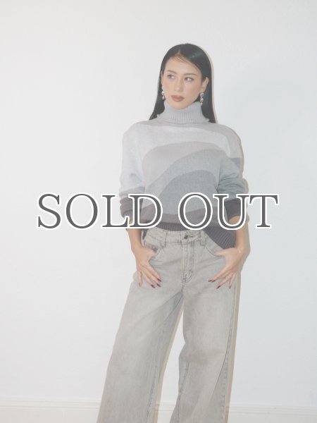 画像9: HOUSE OF SUNNY - The Greyscale Landscape Knit Top ランドスケープタートルニット - Grey Multi (9)